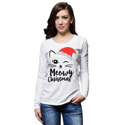 damska-bluza-s-dulug0rukav-meowy-christmas-cooltee