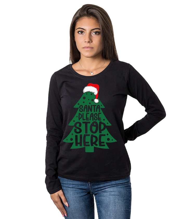 damska-bluza-s-dulug-rukav-cherna-santa-please-stop-here-cooltee