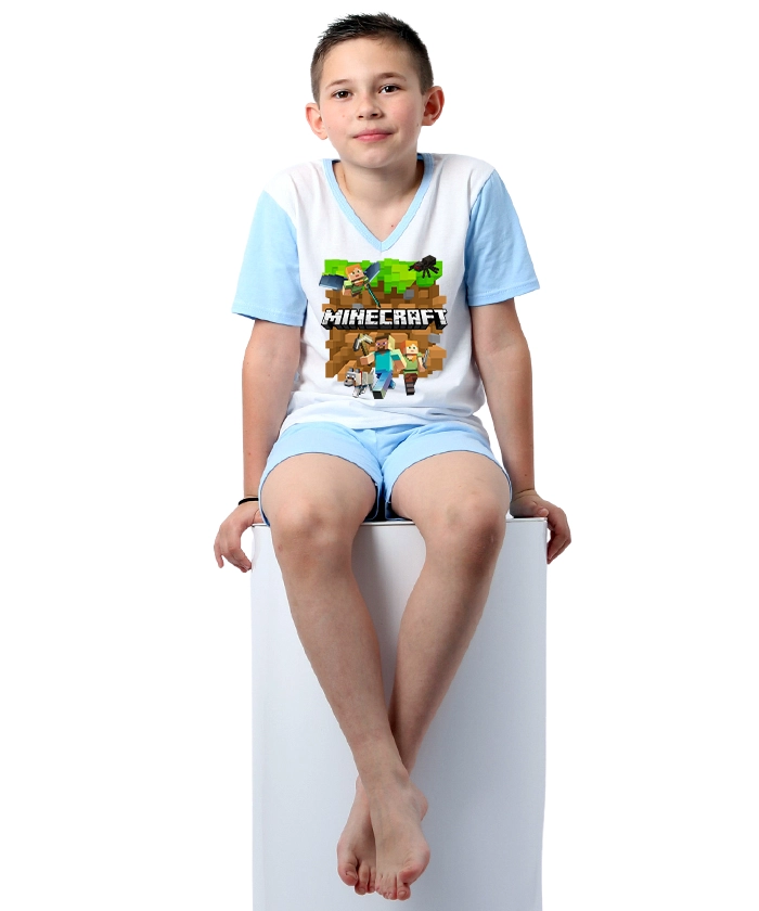 minecraft-detska-pijama-s-kus-rukav-cooltee