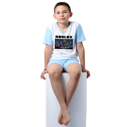 roblox-detska-pijama-s-kus-rukav-momche-cooltee