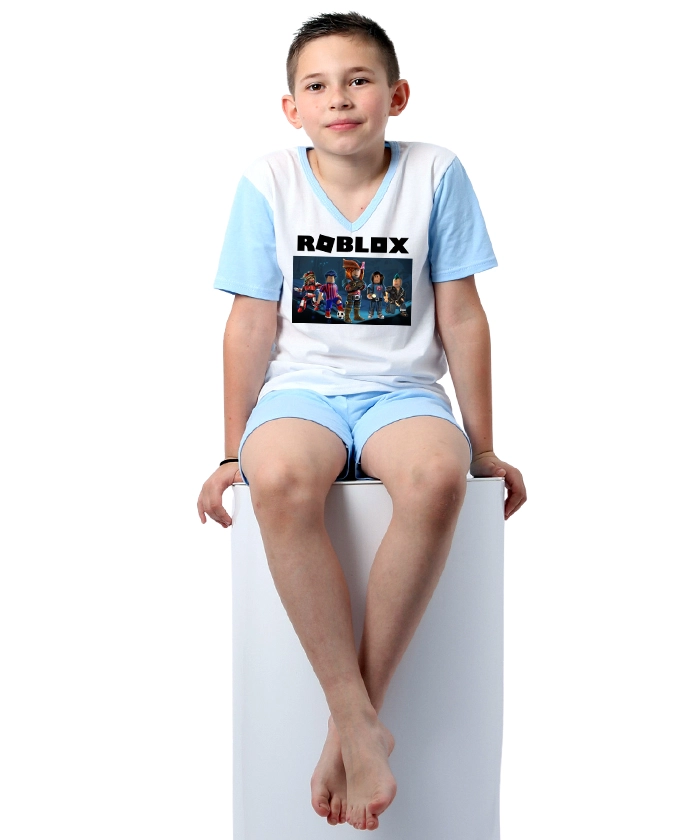 roblox-detska-pijama-s-kus-rukav-momche-cooltee