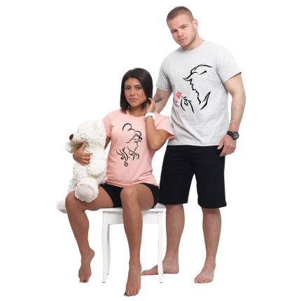 pijami-za-dvoiki-s-kus-rukav-the-beauty-and-the-beast