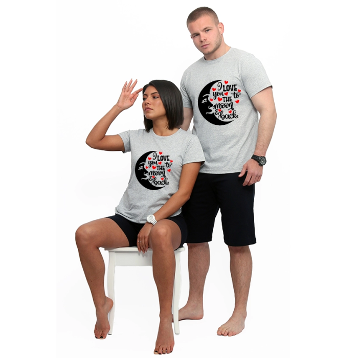 pijami-za-dvoiki-s-kus-rukav-sivi-moon-cooltee
