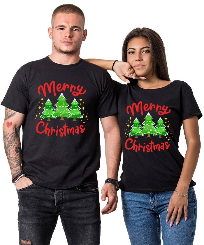 koledni-cherni-teniski-za-dvoiki-christmas-tree-cooltee